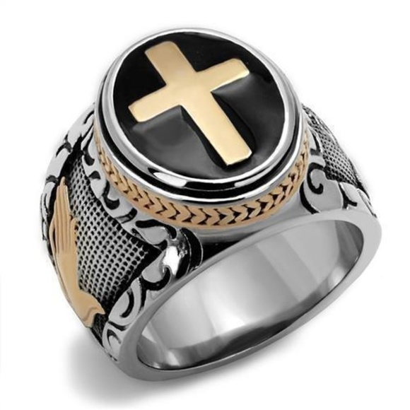 Holy Cross Christian Prayer Ring Hand of‎ God Jesus - Picture 1 of 6